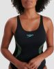 Speedo eco+ placement muscleback badpak zwart/groen dames online kopen