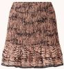 NIKKIE mini rok Ramira met dierenprint en ruches bruin/zwart online kopen