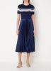Ralph Lauren Fijngebreide midi jurk in zijdeblend met sierknopen en pliss&#xE9 online kopen
