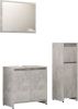VidaXL 3 delige Badkamermeubelset spaanplaat betongrijs online kopen
