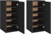 VidaXL Schoenenkasten 2 st 32x35x70 cm spaanplaat zwart online kopen