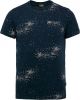 PME Legend Donkerblauwe T shirt Short Sleeve V neck Slub Jersey Aop online kopen