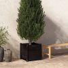 VidaXL Plantenbak 50x50x50 cm massief grenenhout zwart online kopen
