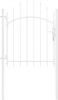 VidaXL Tuinpoort met gebogen bovenkant 1x1, 75 m staal wit online kopen