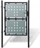 VidaXL Tuinpoort enkele deur zwart 100 x 175 cm online kopen