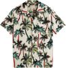 Scotch & Soda Short sleeved printed camp shirt offwhite palmtree online kopen