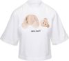 Palm Angels T shirt in Cotone Stampa Bear , Wit, Heren online kopen