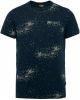 PME Legend Donkerblauwe T shirt Short Sleeve V neck Slub Jersey Aop online kopen