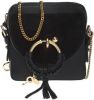 See by Chloé Joan Mini Crossbody Bag in Black Grained Cowskin and Suede , Zwart, Dames online kopen