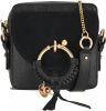 See by Chloé Joan Mini Crossbody Bag in Black Grained Cowskin and Suede , Zwart, Dames online kopen