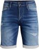 JACK & JONES JEANS INTELLIGENCE regular fit jeans short JJIRICK JJICON 207 blue denim online kopen