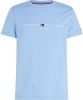 Tommy Hilfiger Regular Fit T Shirt ronde hals lichtblauw, Effen online kopen