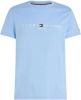 Tommy Hilfiger Regular Fit T Shirt ronde hals lichtblauw, Effen online kopen
