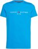 Tommy Hilfiger Regular Fit T Shirt ronde hals blauw, Effen online kopen