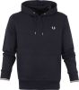 Fred Perry Donkerblauwe Sweater Tipped Hooded Sweatshirt online kopen