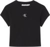 Calvin Klein Shirt met ronde hals CK RIB CROPPED SLIM TEE met ck logo op borsthoogte online kopen