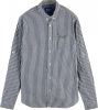 Scotch & Soda Indigo mini check regular fit shirt combo a , Blauw, Heren online kopen