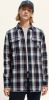 Scotch & Soda Blauwe Casual Overhemd Regular Fit Mid weight Brushed Flannel Check Shirt online kopen