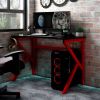 VidaXL Gamingbureau met K vormige poten 110x60x75 cm zwart en rood online kopen