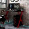 VidaXL Gamingbureau met Y vormige poten 110x60x75 cm zwart en rood online kopen