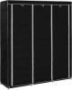 VidaXL Kledingkast met vakken en stangen 150x45x175 cm stof zwart online kopen