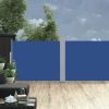 VidaXL Windscherm uittrekbaar 140x1000 cm blauw online kopen